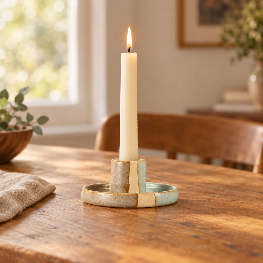 Ceramic Taper Candle Holder – Modern Nordic Candlestick Holders for Dining Table &amp; Mantel Decor