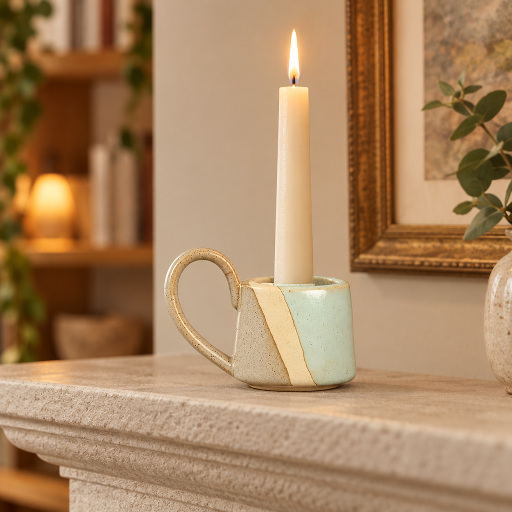 Ceramic Taper Candle Holder – Modern Nordic Candlestick Holders for Dining Table &amp; Mantel Decor
