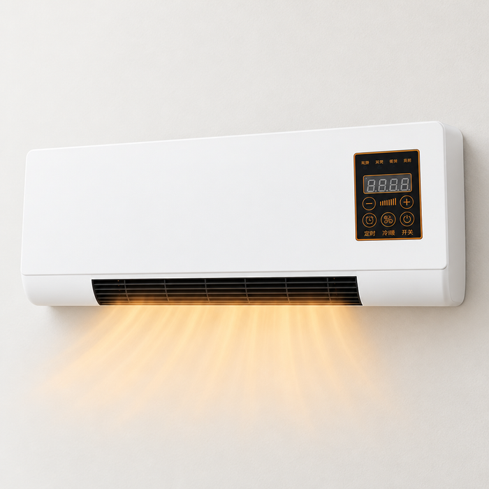 Harwelton Grey Wall Heater 2000W with Oscillation and 12h Timer