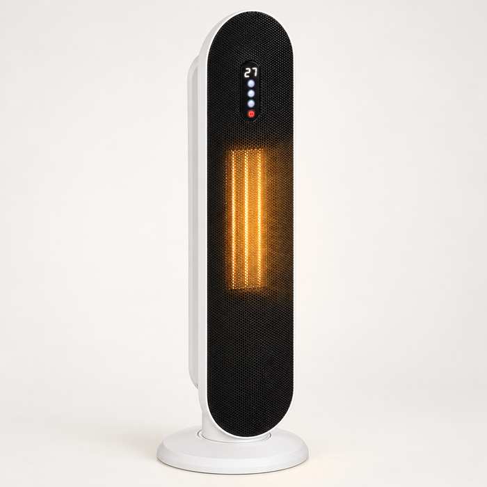 Harwelton White Ceramic Tower Heater 2000W with 24h Timer and Remote