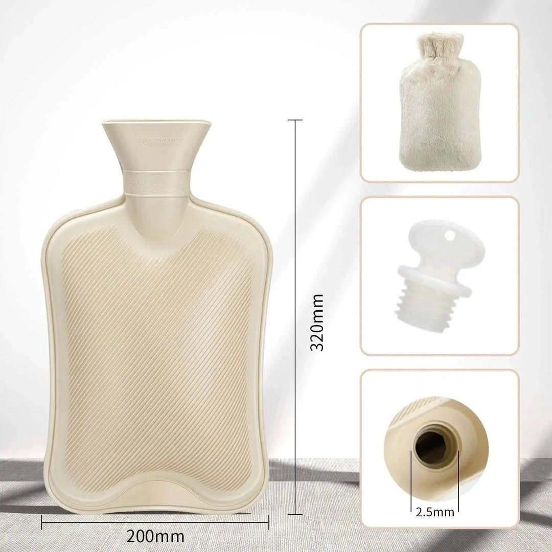 Harwelton™ Ribbed Hot Water Bottle with Removable Plush Cover