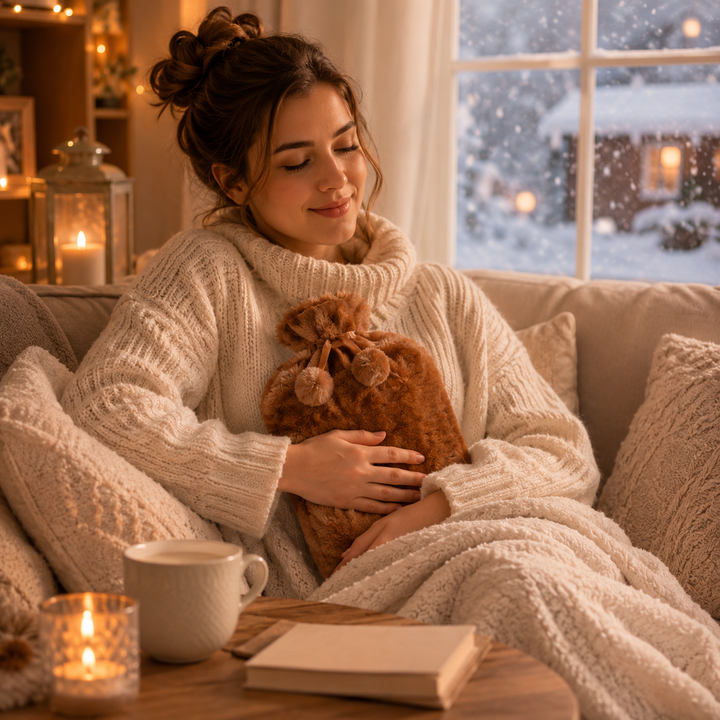 Harwelton™ Ribbed Hot Water Bottle with Removable Plush Cover