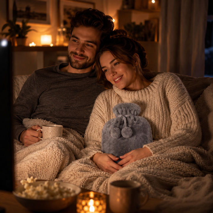 Harwelton™ Ribbed Hot Water Bottle with Removable Plush Cover