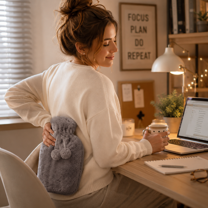 Harwelton™ Ribbed Hot Water Bottle with Removable Plush Cover