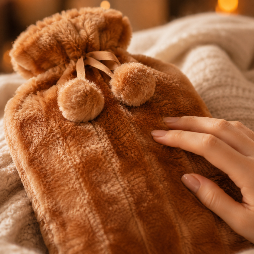 Harwelton™ Ribbed Hot Water Bottle with Removable Plush Cover