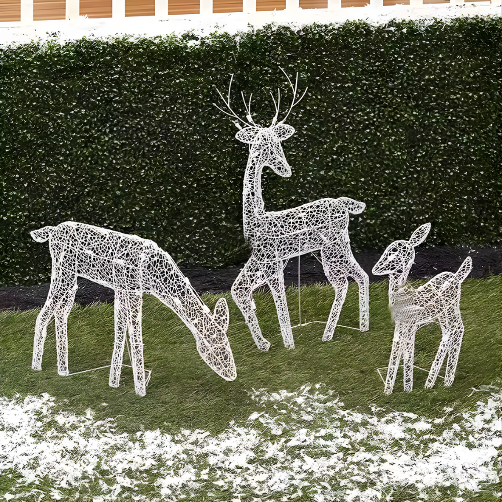 Large Light-Up Acrylic Reindeer Figure with 240 LEDs and Timer