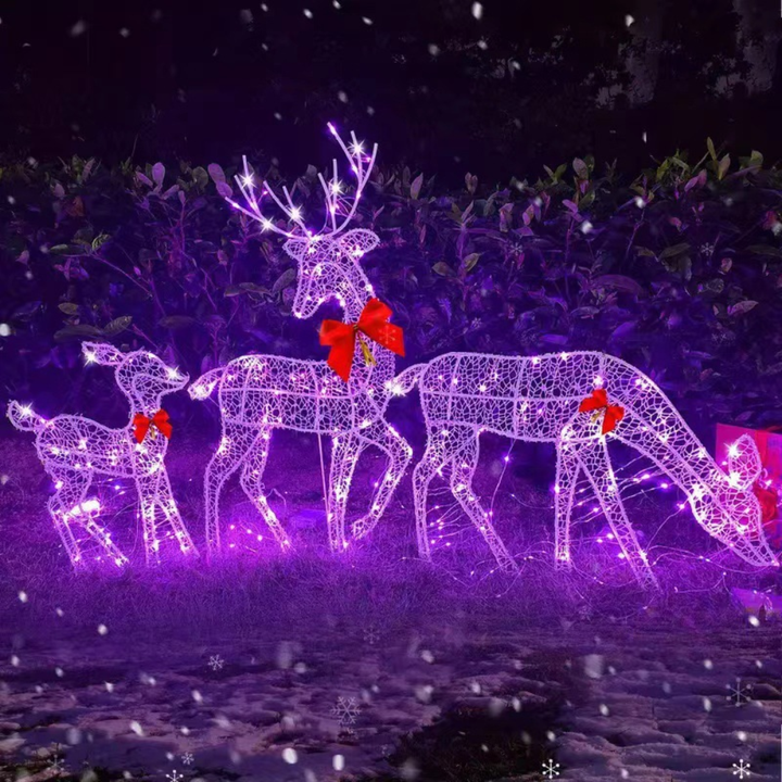 Large Light-Up Acrylic Reindeer Figure with 240 LEDs and Timer