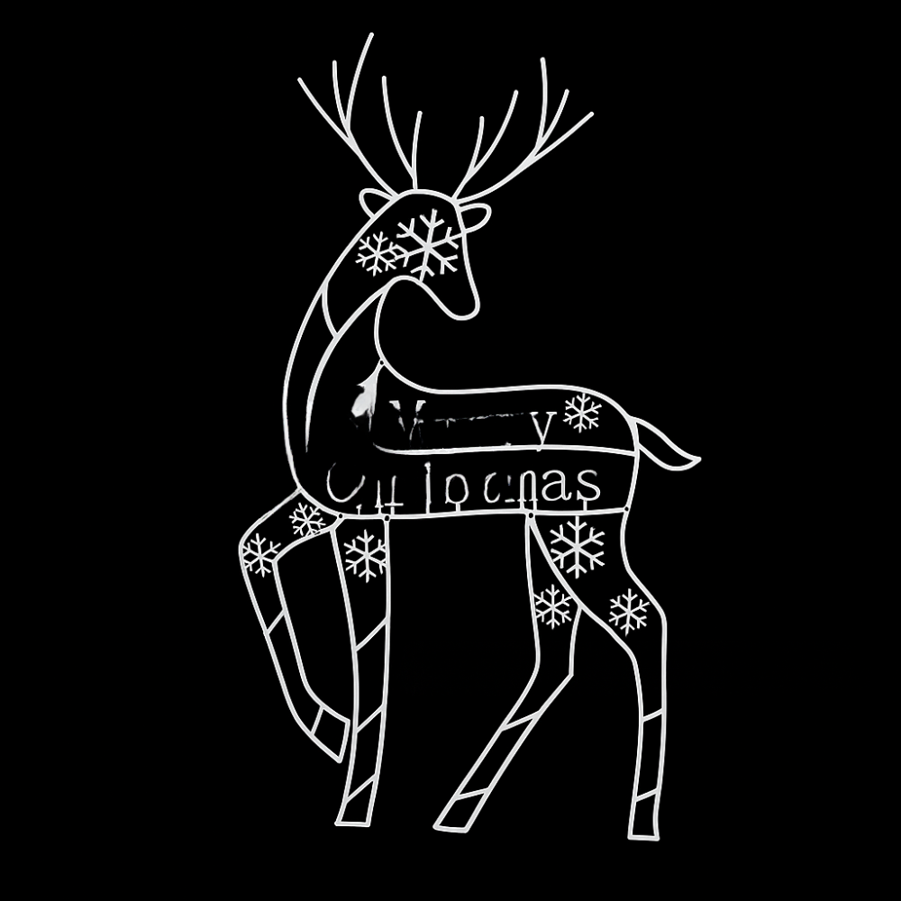 Large Light-Up Acrylic Reindeer Figure with 240 LEDs and Timer
