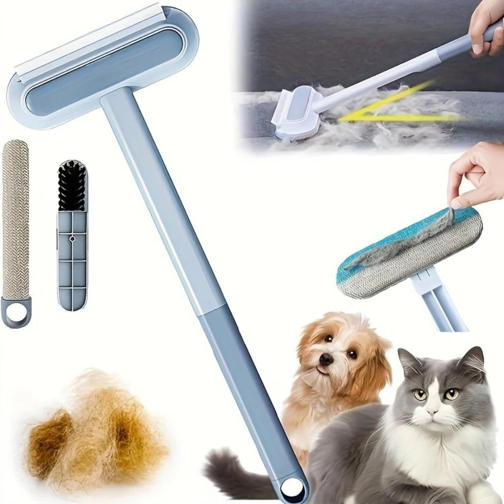 Harwelton™ Manual Pet Hair Remover Brush with Long Handle and Scraper Edge