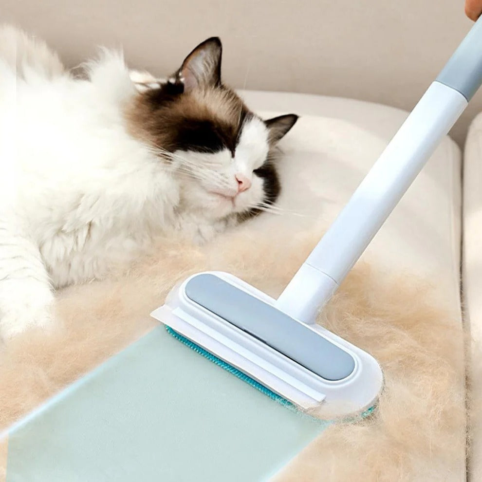 Harwelton™ Manual Pet Hair Remover Brush with Long Handle and Scraper Edge