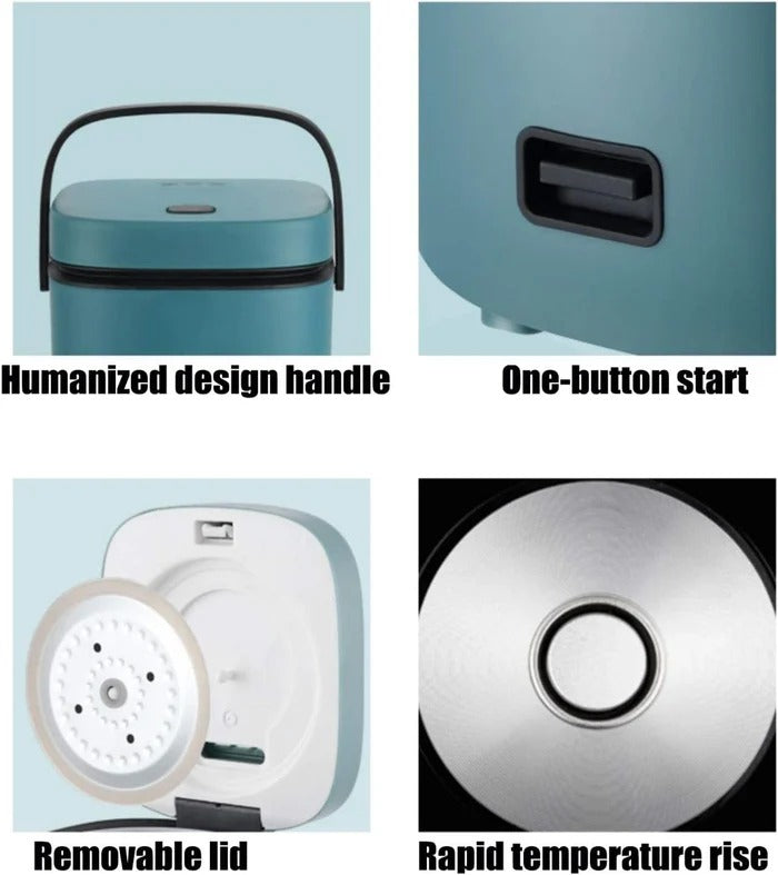 Harwelton™ Mini Rice Cooker with Steamer Tray and Keep-Warm Function