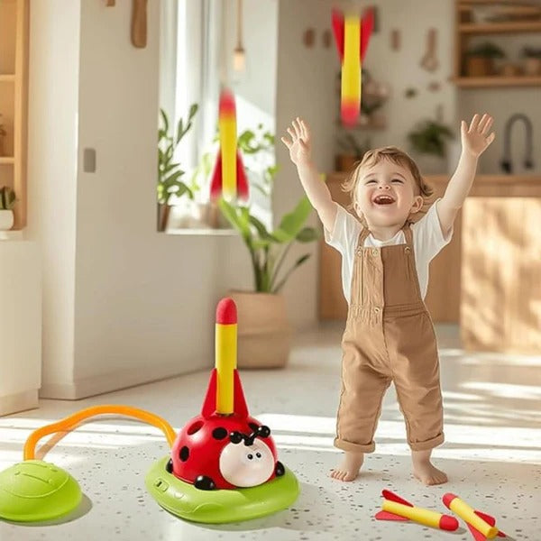 3-in-1 Active Play Set with Jump Pad, Ring Toss &amp; Rocket