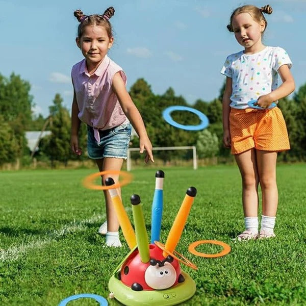 3-in-1 Active Play Set with Jump Pad, Ring Toss &amp; Rocket