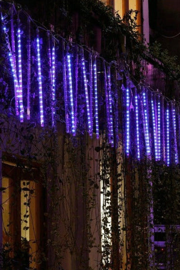 LED Icicle Lights with Falling Snow Effect, 8 Tubes