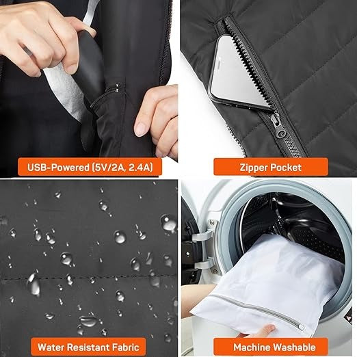 Harwelton™ Lightweight Heated Puffer Gilet with 10,000mAh Power Bank