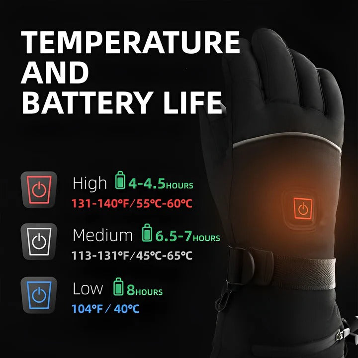 Harwelton™ Heated Ski Gloves with 3 Heat Settings and USB Port