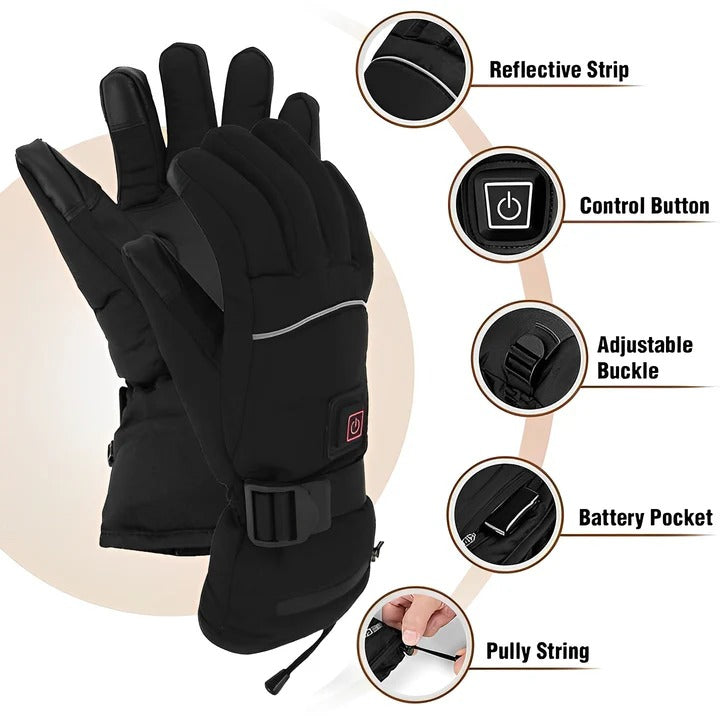 Harwelton™ Heated Ski Gloves with 3 Heat Settings and USB Port