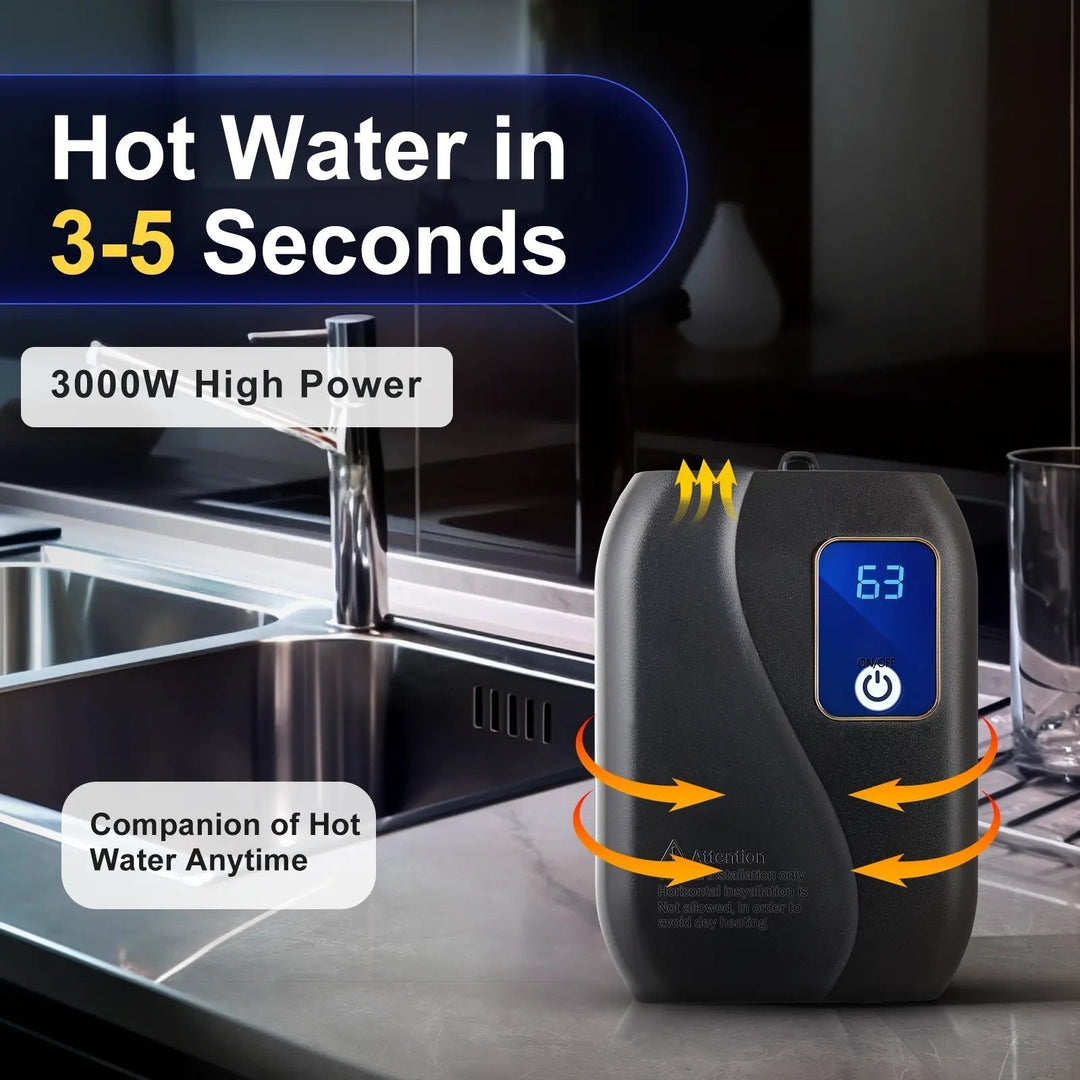 Electric Tankless Water Heater with LED Display and Sensors