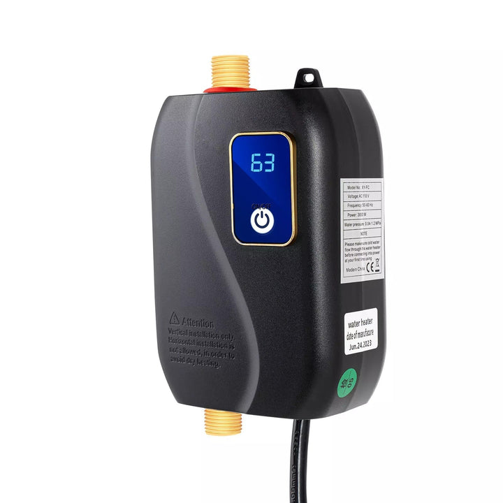 Electric Tankless Water Heater with LED Display and Sensors
