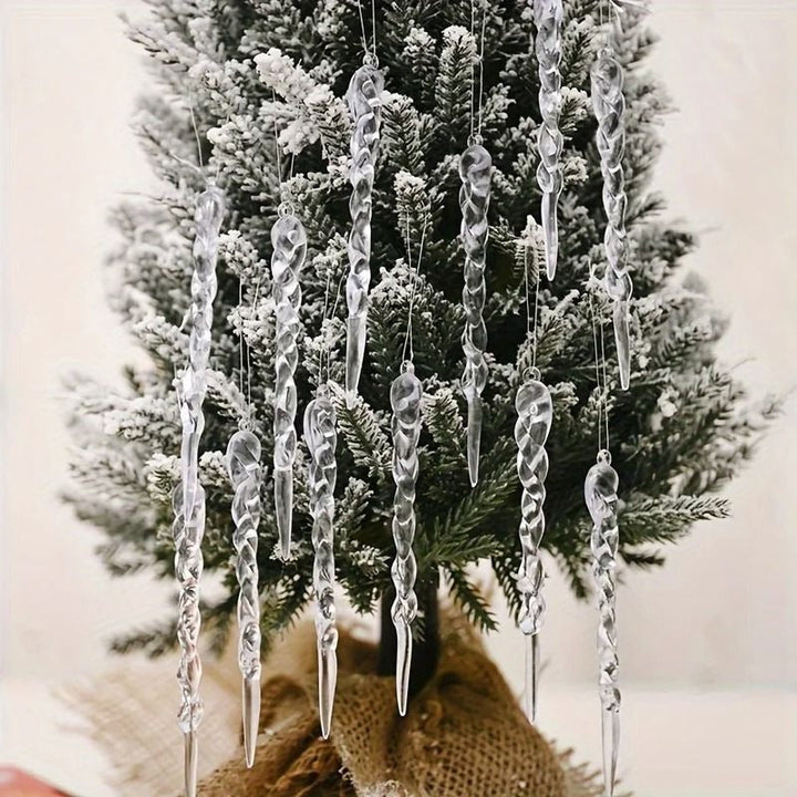 Clear Shatter-Resistant Icicle Christmas Decoration Set