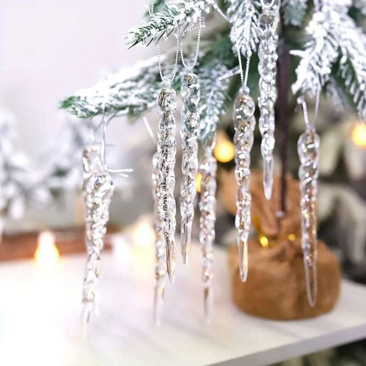 Clear Shatter-Resistant Icicle Christmas Decoration Set