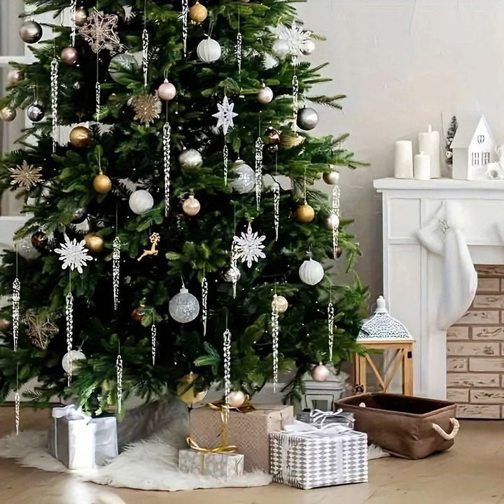 Clear Shatter-Resistant Icicle Christmas Decoration Set
