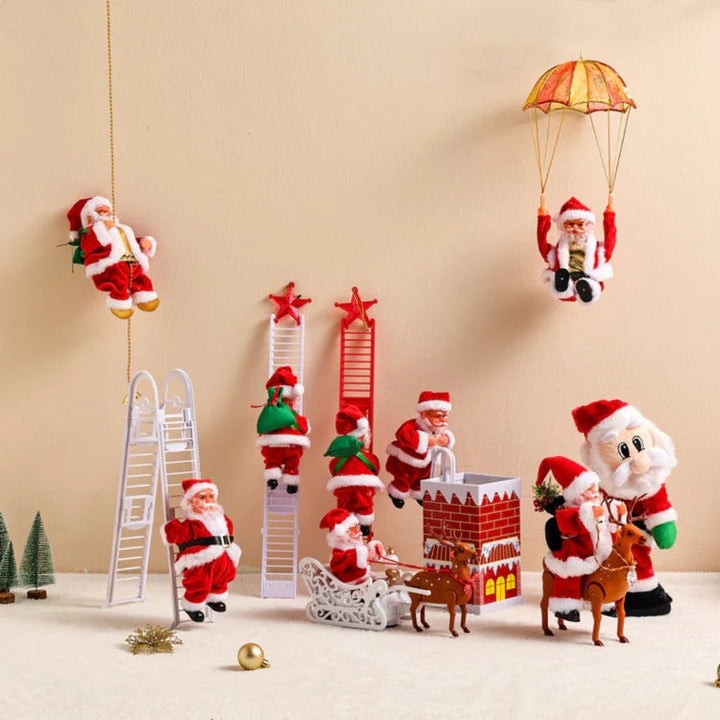 Climbing Santa Christmas Decoration With Lights and Music