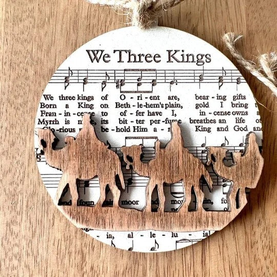 Nativity Music Sheet Christmas Ornaments Inspired by Classic Carols