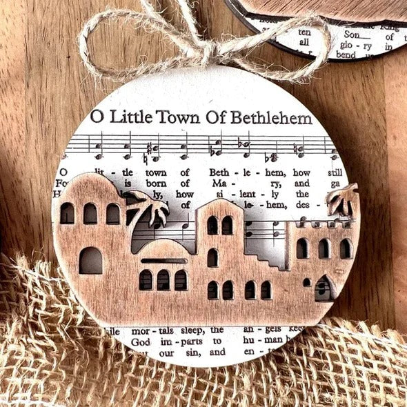 Nativity Music Sheet Christmas Ornaments Inspired by Classic Carols
