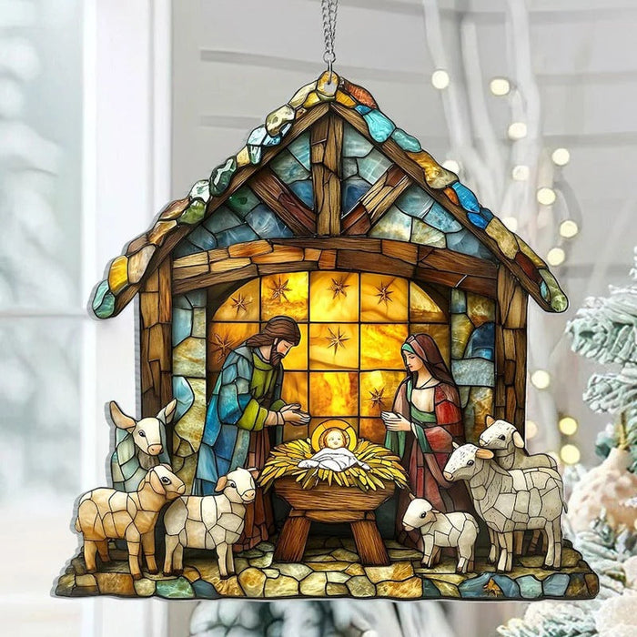 Harwelton™ Nativity Scene Suncatcher That Glows in Window Light
