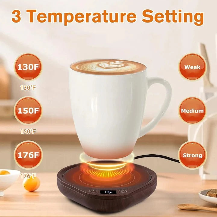 Harwelton™ Mug Warmer and Cup Set with 3 Heat Settings