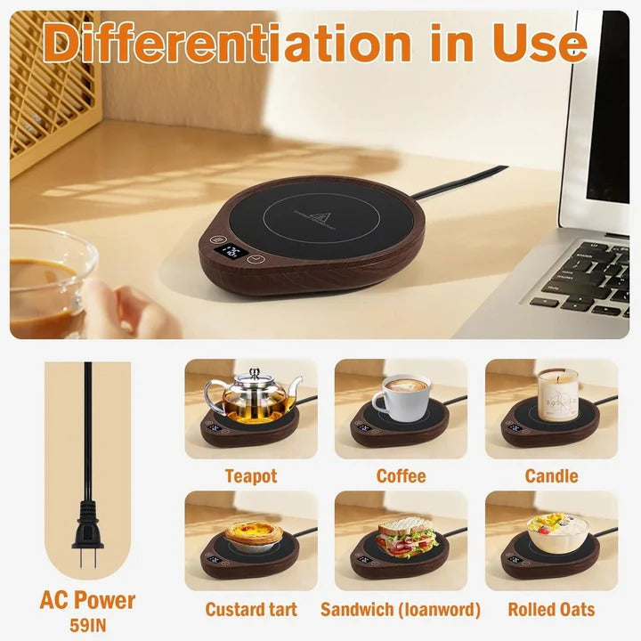 Harwelton™ Mug Warmer and Cup Set with 3 Heat Settings