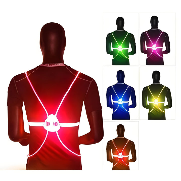 LED Light-Up Hi-Vis Vest with 360° Visibility for Running &amp; Cycling