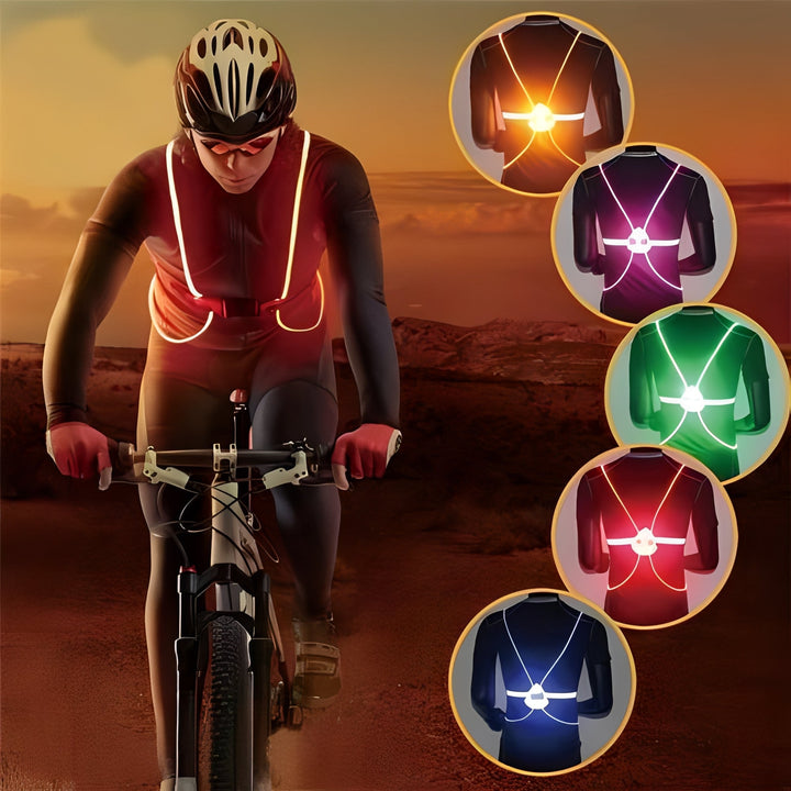 LED Light-Up Hi-Vis Vest with 360° Visibility for Running &amp; Cycling