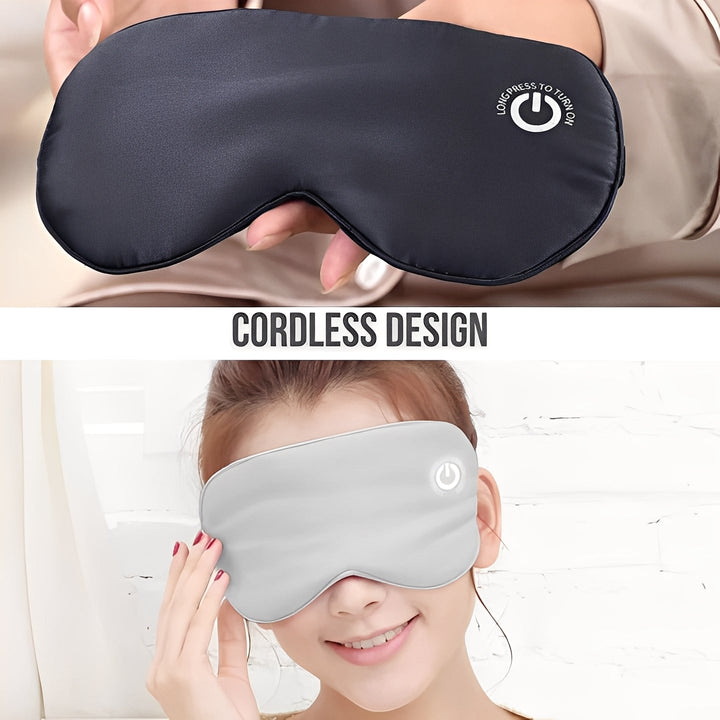 Cordless Heated Eye Mask with Silk Cover and Vibration