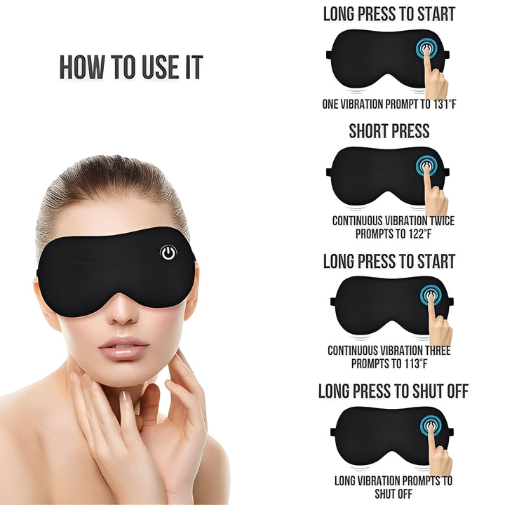 Cordless Heated Eye Mask with Silk Cover and Vibration