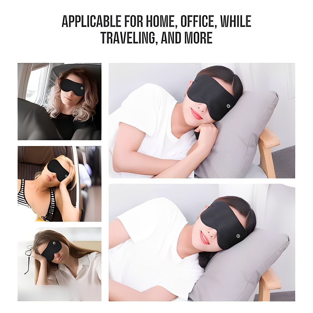Cordless Heated Eye Mask with Silk Cover and Vibration