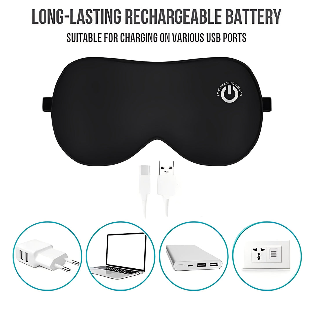 Cordless Heated Eye Mask with Silk Cover and Vibration