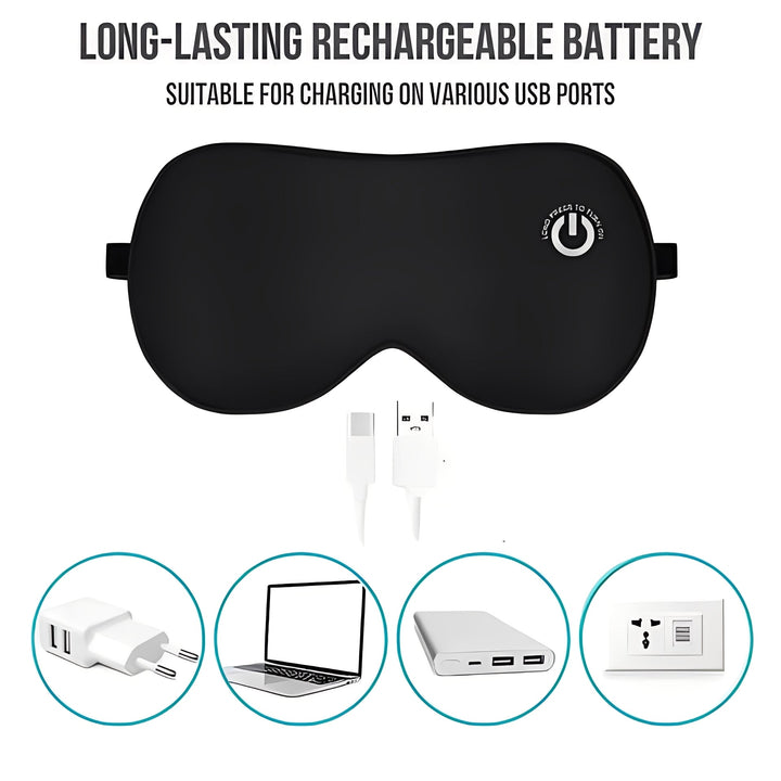 Cordless Heated Eye Mask with Silk Cover and Vibration