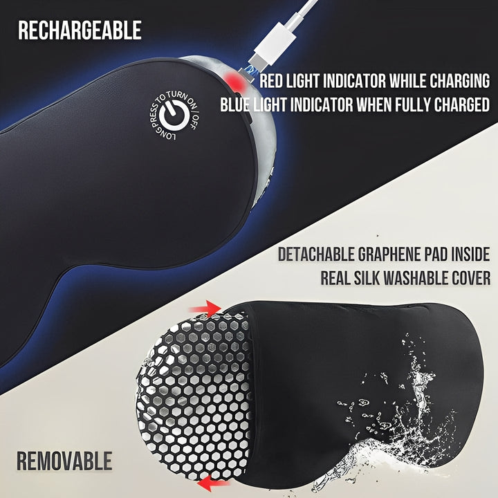 Cordless Heated Eye Mask with Silk Cover and Vibration
