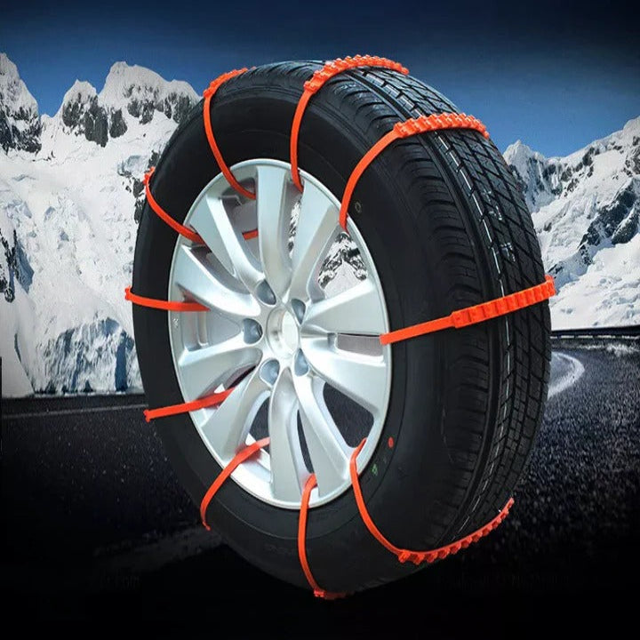 Reusable Snow Chains with Easy Fit, No Jacking Needed