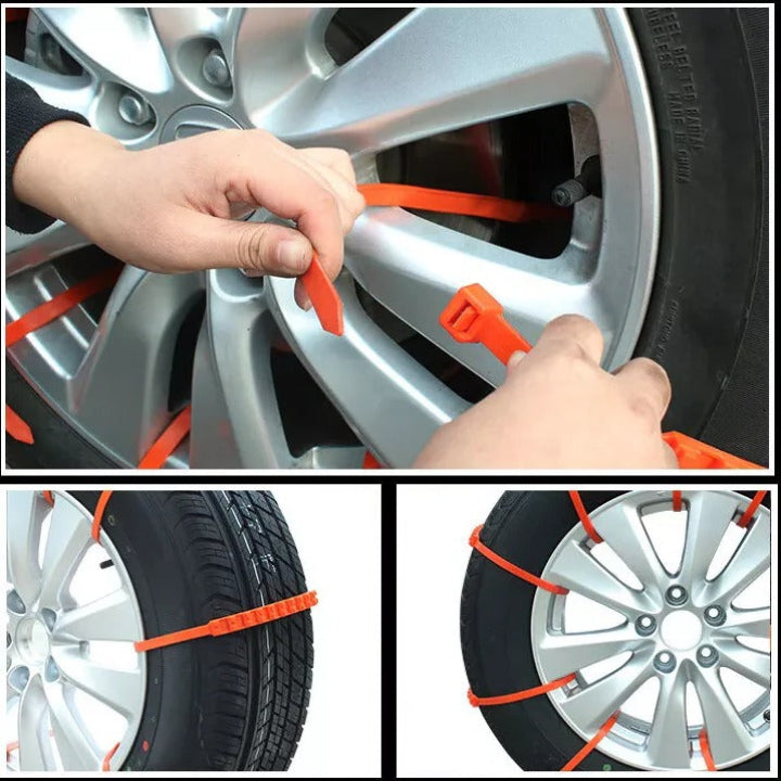 Reusable Snow Chains with Easy Fit, No Jacking Needed