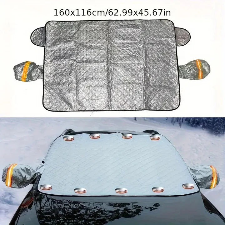 Magnetic Windscreen Cover with Mirror Covers for Frost and Snow