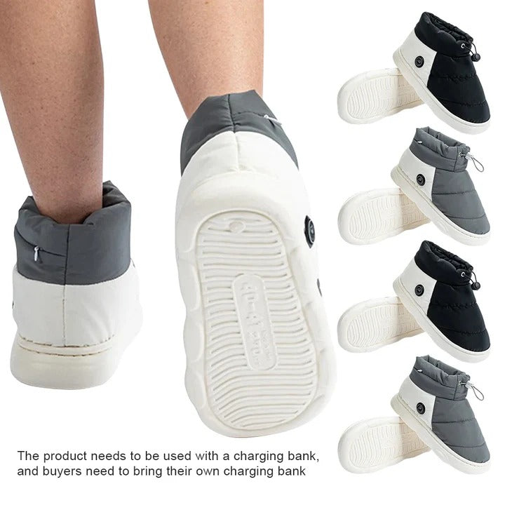 Rechargeable Heated Slippers with 3 Heat Levels and Grip Sole