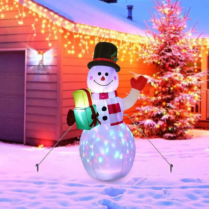 Harwelton™ 5ft Inflatable Snowman with Rotating LED Lights