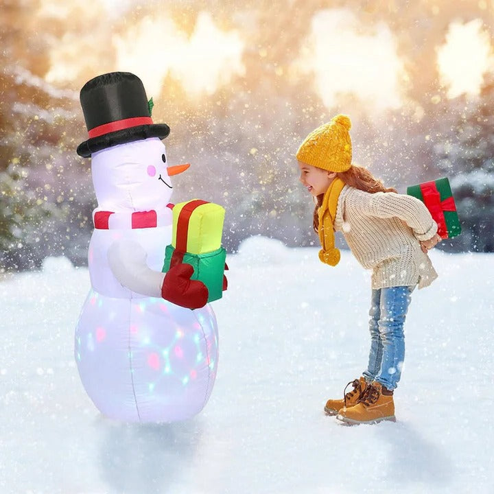 5ft Inflatable Snowman with Rotating LED Lights