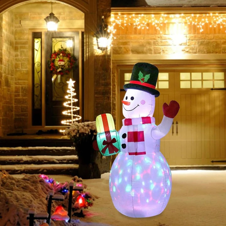 5ft Inflatable Snowman with Rotating LED Lights