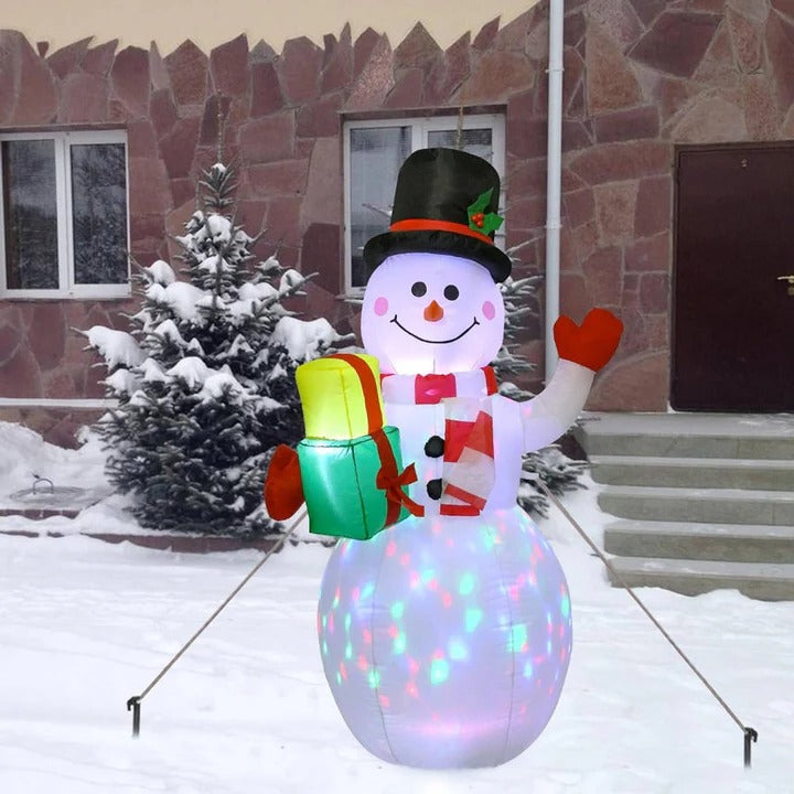 5ft Inflatable Snowman with Rotating LED Lights