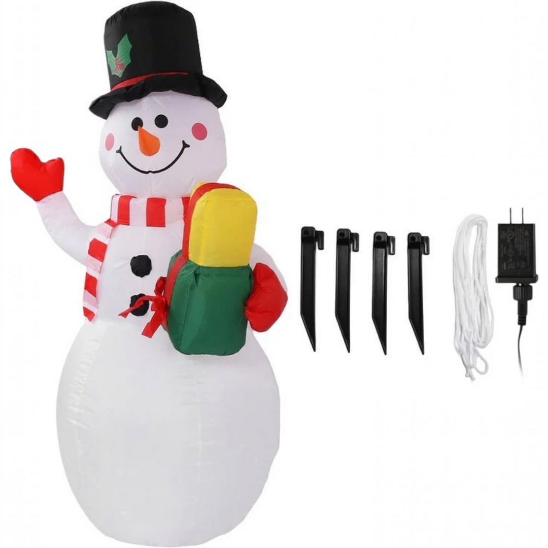 5ft Inflatable Snowman with Rotating LED Lights