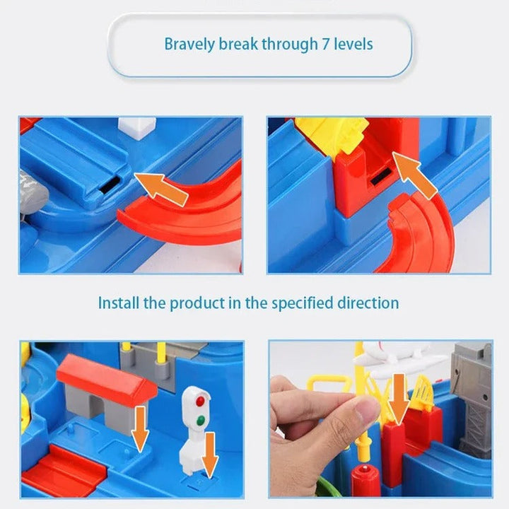 Harwelton™ Mechanical Car Track Game with Levers, Buttons and Ramps